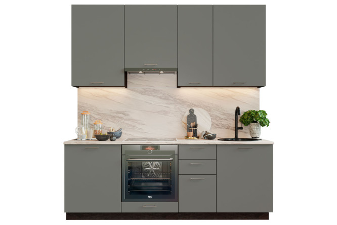 Изображение товара Кухня прямая Валерия 2,2 м дуб кальяри и фасады монблан софт