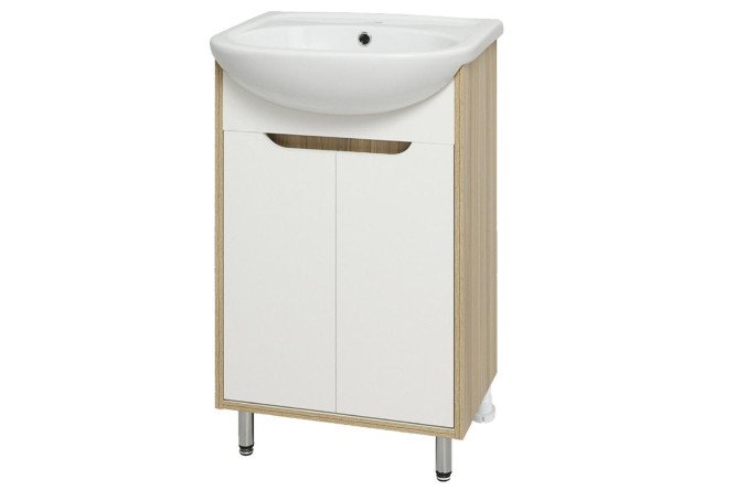 Изображение товара Тумба напольная RUNO Эко 49,3х80х30,3 см белый каркас лиственница