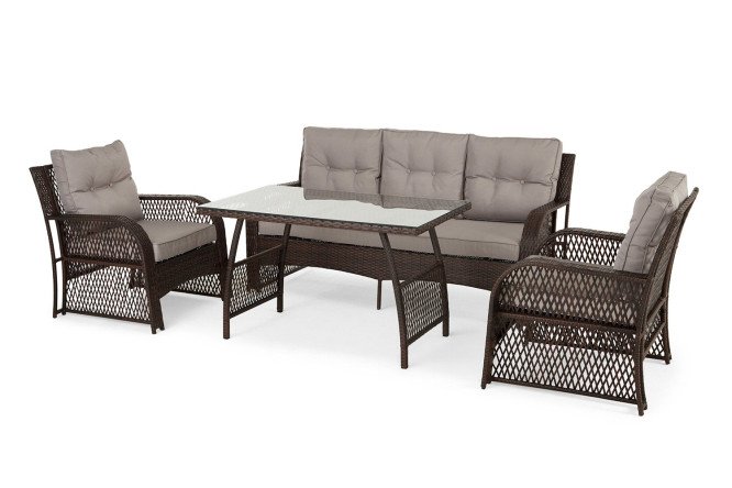 Изображение товара Набор мебели HOFF Florance Коричневый/Серо-коричневый с закалённым стеклом Изображение товара Набор мебели HOFF Florance Коричневый/Серо-коричневый с закалённым стеклом