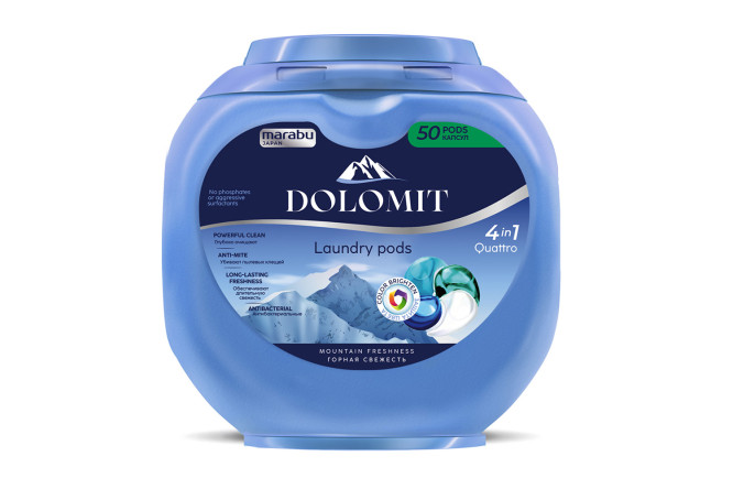 Изображение товара Капсулы для стирки белья Dolomit Горная свежесть 12 г упаковка
