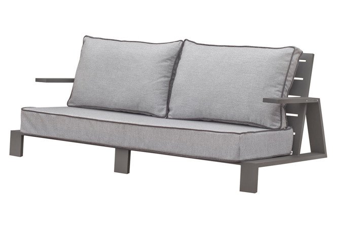 Изображение товара Диван уличный Korfu 188х68х94 см с подушками, тёмно-серый каркас