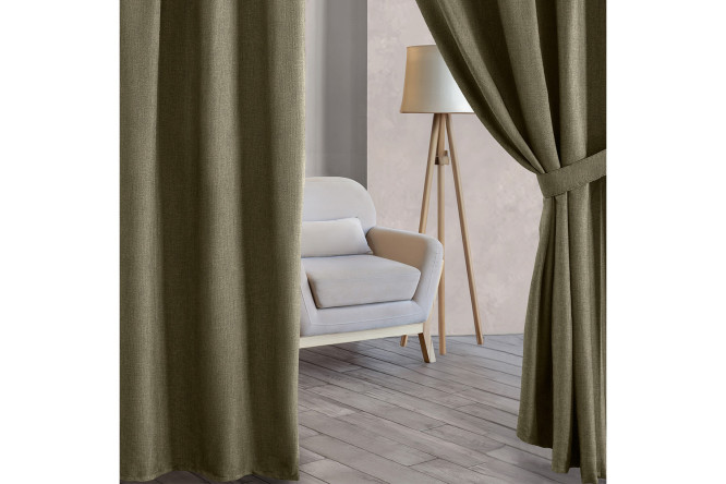 Изображение товара Штора Текстурный блэкаут 150х270 см мокко с креплением на ленте