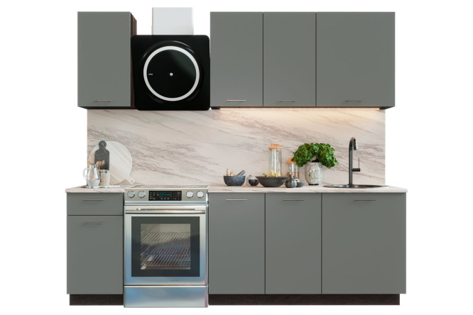 Изображение товара Кухня прямая Валерия 1,8 м дуб кальяри и монблан софт