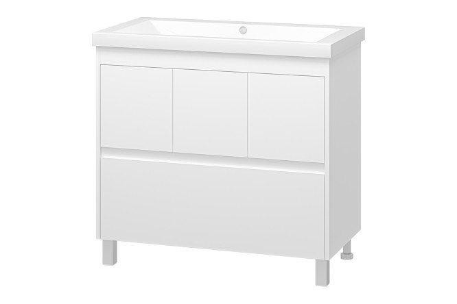 Изображение товара Напольная тумба Алиса 90 с раковиной белый МДФ стильная и удобная