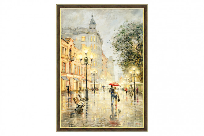 Изображение товара Репродукция Арбатские огни в раме 47х57 см - художественное оформление интерьера