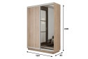 Шкаф-купе 2-дверный Slide-2 v.2 120х240х45 см, сонома/серебро, с одним зеркалом