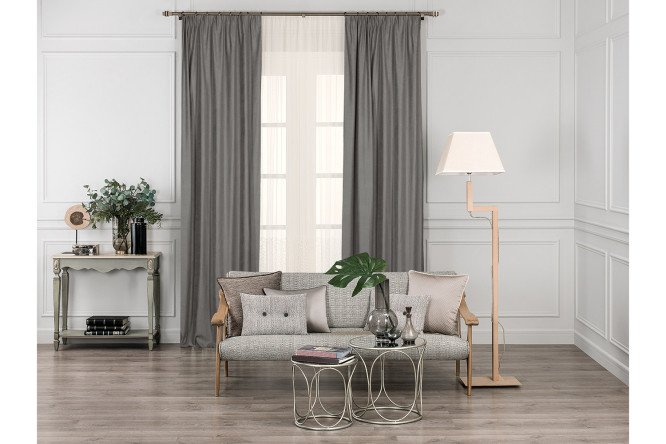 Изображение товара Комплект штор ESTIA Вилен 240x270 см, 2 шт., цвет светло-серый