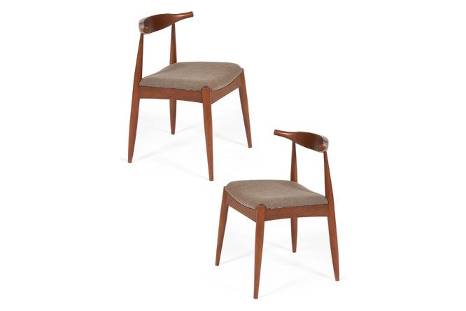 Изображение товара Комплект стульев Bull из массива бука с обивкой рогожка 54,5х75х54 см