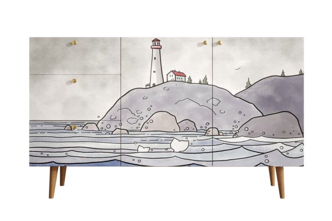 Изображение товара Комод Berber с 2 дверками и ящиками, дизайн print_51