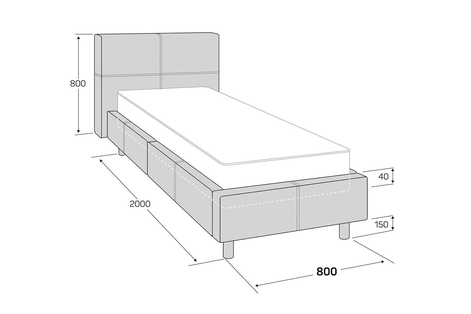 фото Кровать без подъёмного механизма bed in box hoff