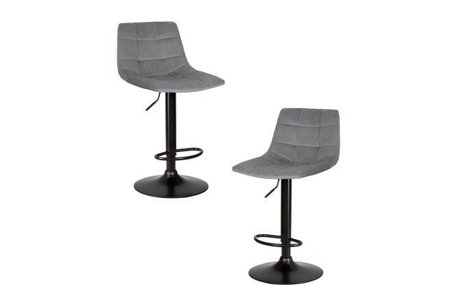 Изображение товара Набор барных стульев DOBRIN Tailor Black 47х92х49 см, цвет обивки серый, ножек чёрный