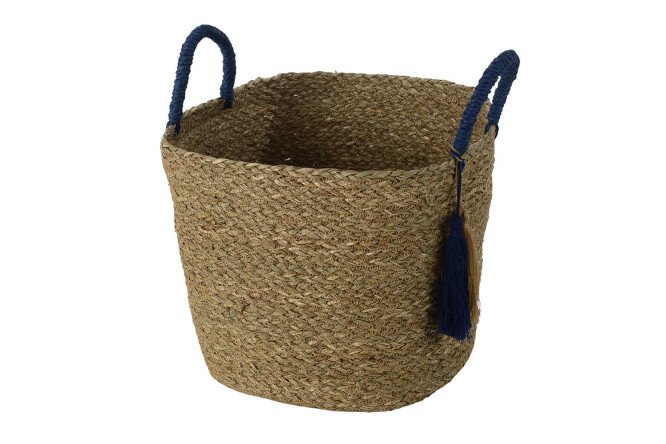 Изображение товара Корзина с ручками 620622S 27х27х27 см бежевый тростник и бумажный жгут