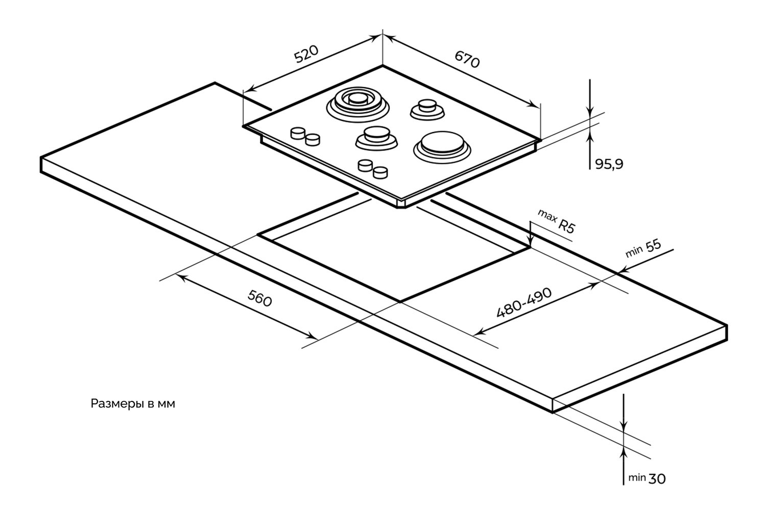 Газовая панель MGHGD 6501