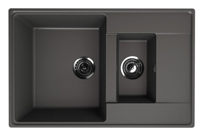 Изображение товара Врезная мойка Prima из кварцевого композита с крылом 78х50х20 см