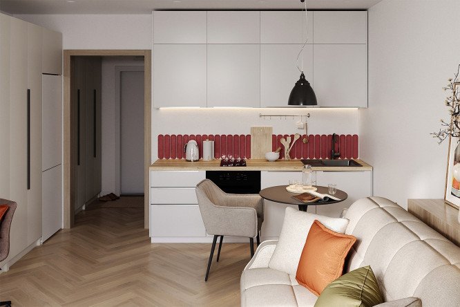 Изображение товара Модульный кухонный гарнитур Деми 2,4 м белый для современной кухни