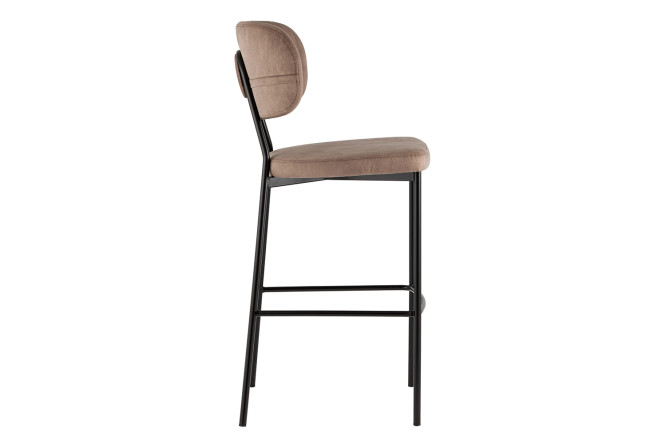 Стул барный Stool Group Ханна 47х110х55 см, цвет обивки коричневый, ножек чёрный