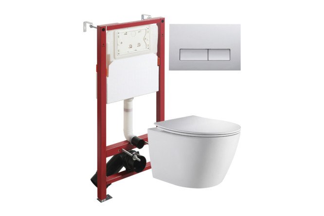 Изображение товара Подвесной унитаз ORANGE CI07-150W с инсталляцией безободковый