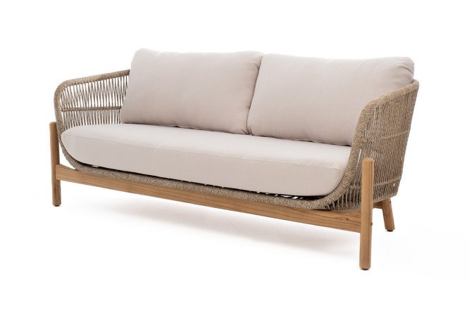 Изображение товара Диван Talara 2-местный цвет каркаса натуральный тик, мягких элементов бежевый