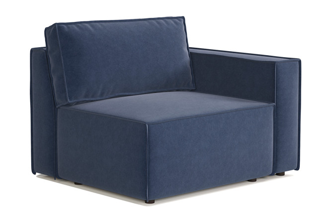 Изображение товара Диван модульный Шарм 25 с правым углом синий размер 116х70х95 см