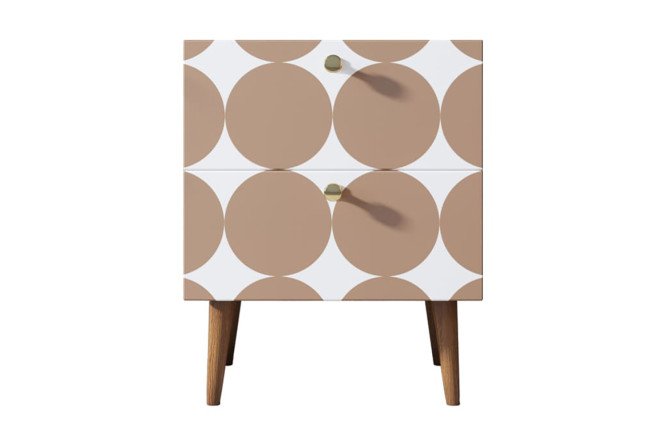 Изображение товара Прикроватная тумба с 2 ящиками Berber стильный дизайн компактный размер