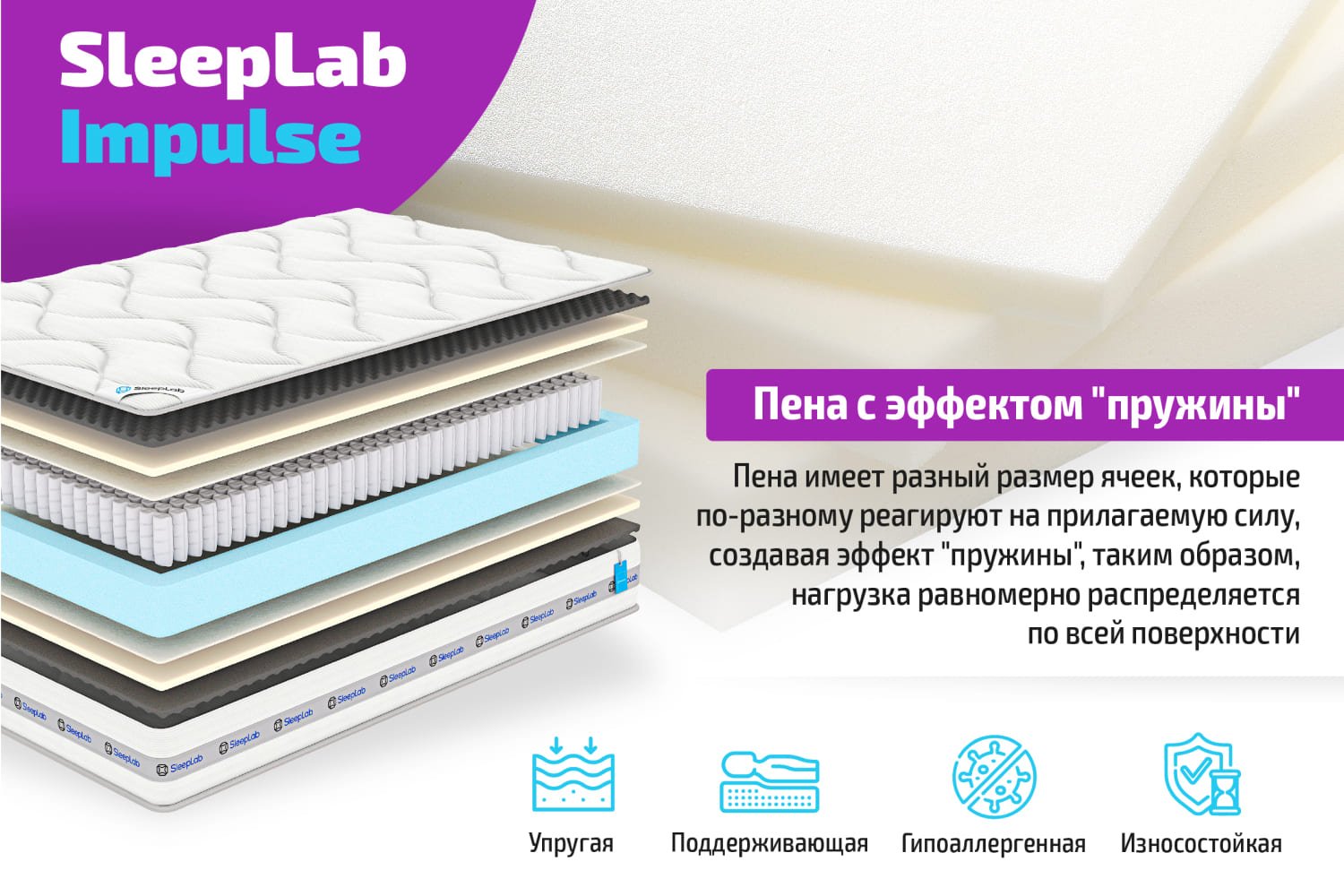 Матрас sleeplab comfort 180х200 см