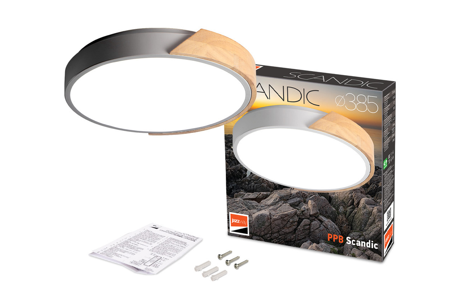 Светильник потолочный JAZZWAY PPB Sсandic-R 12 кв.м., LED, 38.5 см