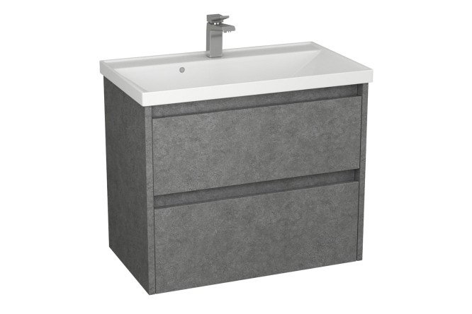 Изображение товара Тумба для ванной Muskat 70 57040 с раковиной, тёмный камень, подвесная