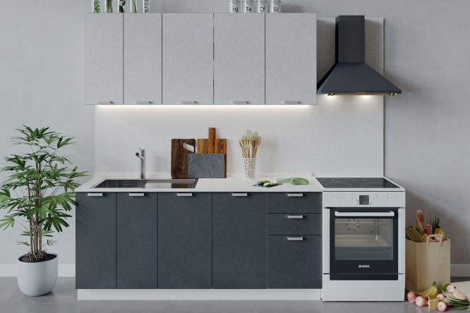 Изображение товара Кухонный гарнитур Гранита 180x213,2x47,8 см в современном стиле с МДФ фасадами