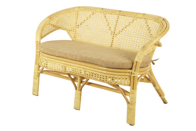 Изображение товара Dиван Pelangi 2-местный с натуральным каркасом, бежевые элементы