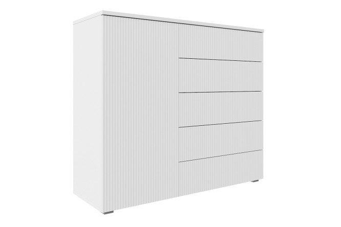 Комод Оскар Амели 125,4х109,2х44 см, белый гладкий, тальк, push-to-open