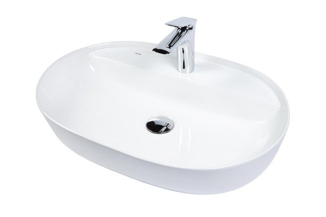 Изображение товара Накладная раковина BOND Oval S01-600 60х13.5х40 см фарфор белый глянец