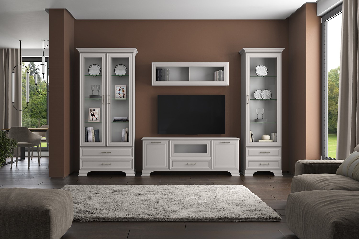 Шкаф с витриной Тиффани (Tiffany)