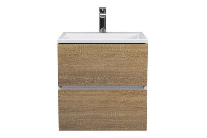 Изображение товара Подвесная тумба под раковину Barsa 50 см дуб Сонома белая МДФ