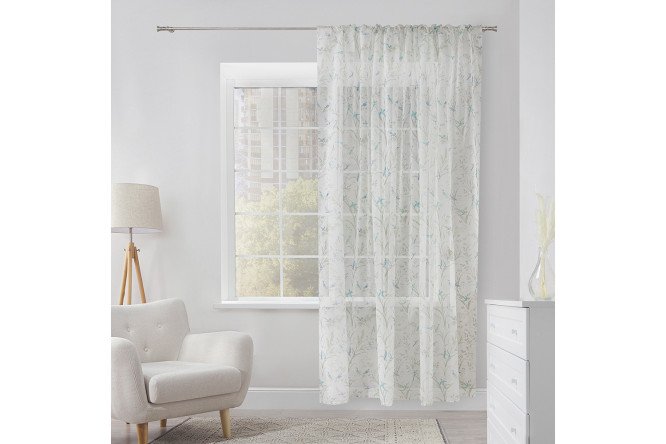 Изображение товара Тюль MICASA Lola 300х275 см, 1 шт., цвет белый, зелёный, голубой