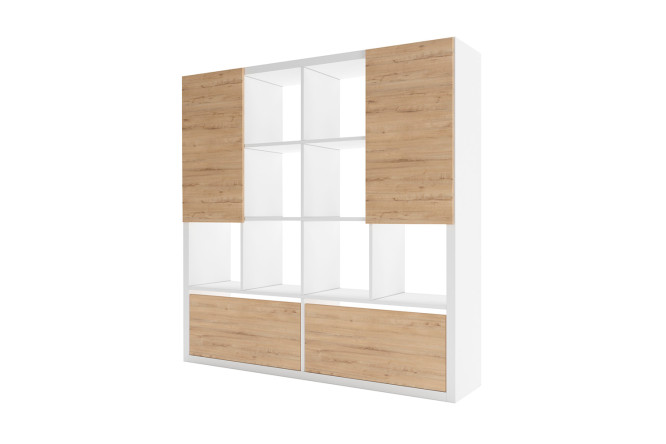 Изображение товара Стеллаж Piano с 2 фасадами и 2 ящиками белый тамбурат