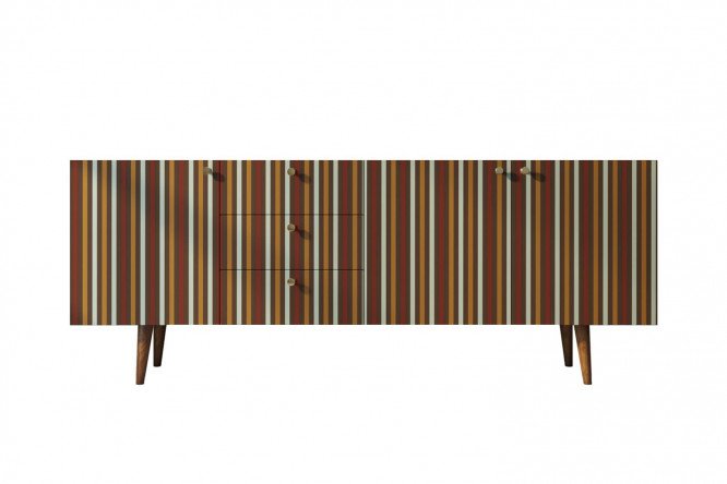 Изображение товара Комод Berber с принтом и коричневым каркасом