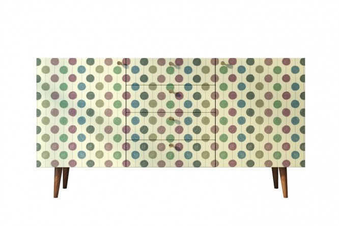 Изображение товара Комод Berber 160х70х40 см с принтом и коричневым каркасом