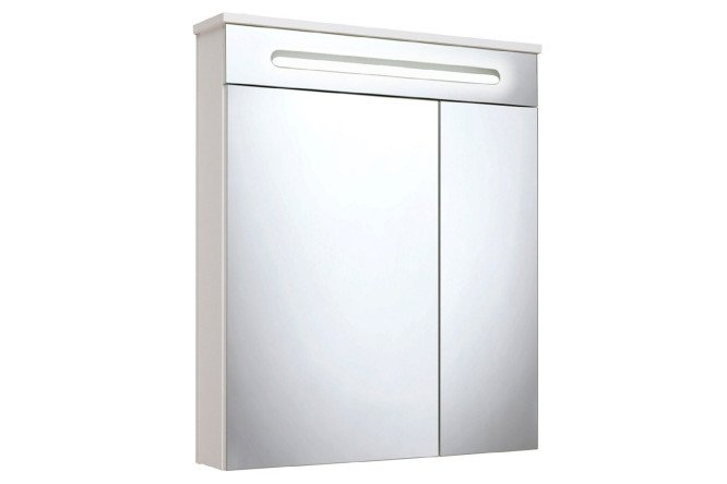 Изображение товара Шкаф-зеркало RUNO Парма белый подвесной 60х75х15.6 см для ванной и коридора