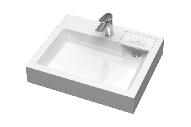 Изображение товара Полу встроенная раковина для ванной Vission 60x11x50 см из литьевого мрамора