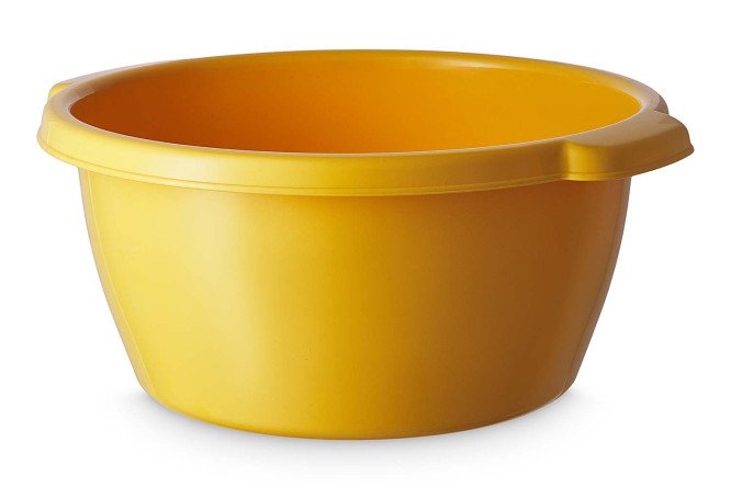 Изображение товара Таз 12227 объемом 9,5 литров желтый легкий и прочный