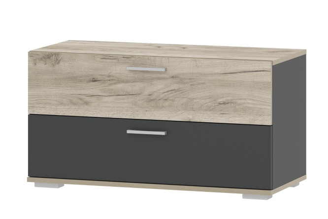 Изображение товара Тумба для обуви Санти 90х47.6х40 см антрацит дуб крафт серый