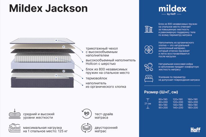 Матрас Jackson 160х200 см