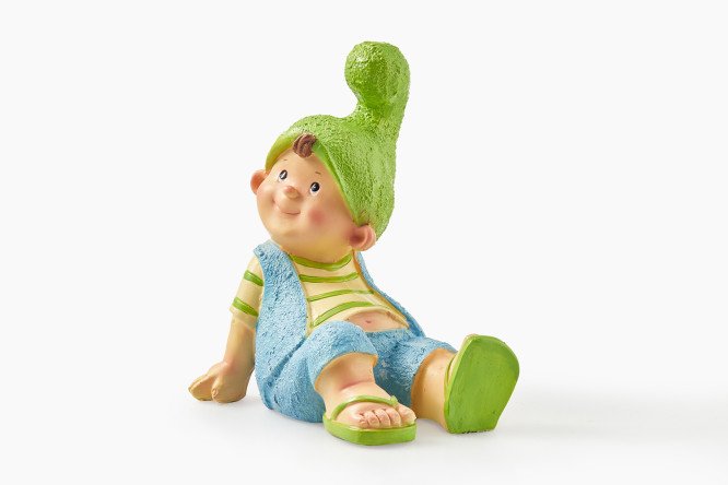 Изображение товара Декоративная фигура Мальчик-гномик 20 см из полистоуна