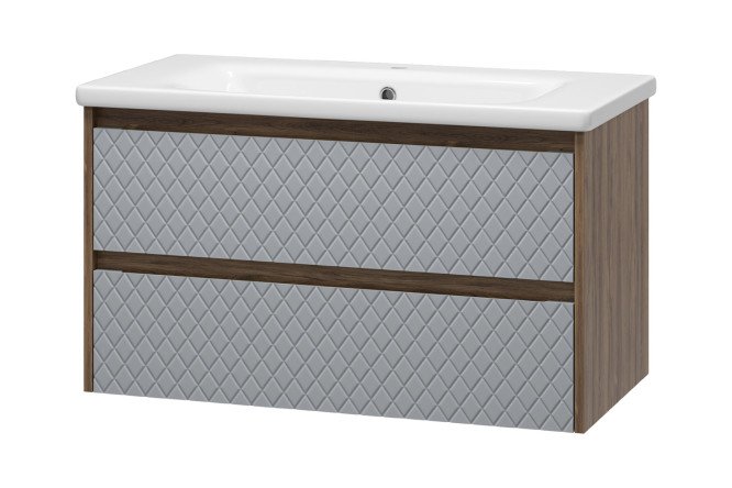 Изображение товара Тумба подвесная Chester 90 89.5 см, цвет каркаса дуб чарльстон, фасада серый