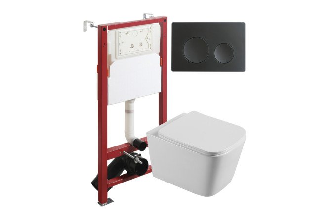 Изображение товара Подвесной унитаз с инсталляцией ATI04100+APB144 белый