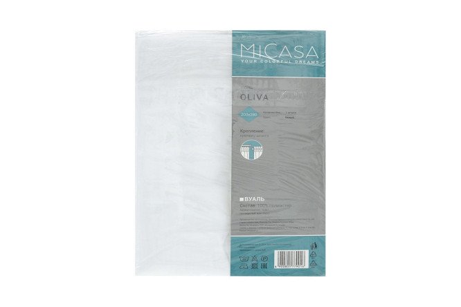 Фото 7 Тюль MICASA Oliva 200х280 см, 1 шт., цвет белый
