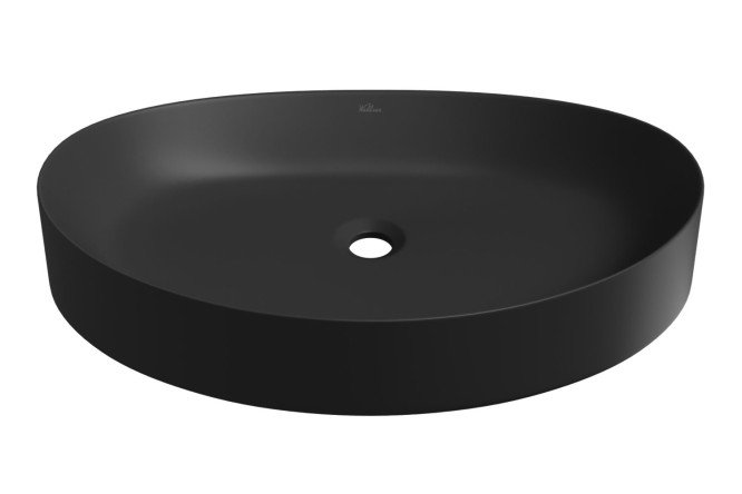 Изображение товара Накладная раковина Belle spa 2.0 64x12.5x40 см фарфор черный матовый