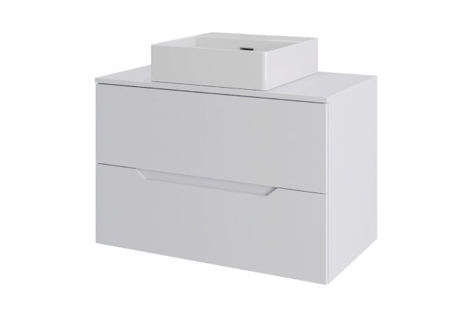 Изображение товара Тумба подвесная ORANGE Line 80 Li-80TuwMDF+B04-405W 81 см, цвет каркаса белый, фасада белый