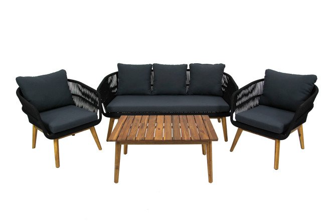 Изображение товара Набор мебели Камелия GS002 цвет каркаса светлое дерево, отделки чёрный