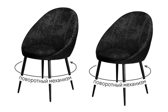 Изображение товара Комплект поворотных стульев DIKLINE 234 57х89х59 см мягкая обивка велюр